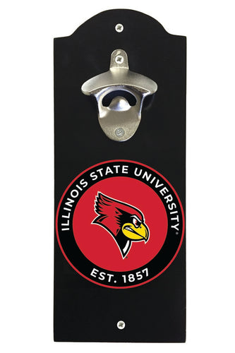 Illinois State Redbirds Wall Mounted Bottle Opener Black Officially Licensed Collegiate Product Black
