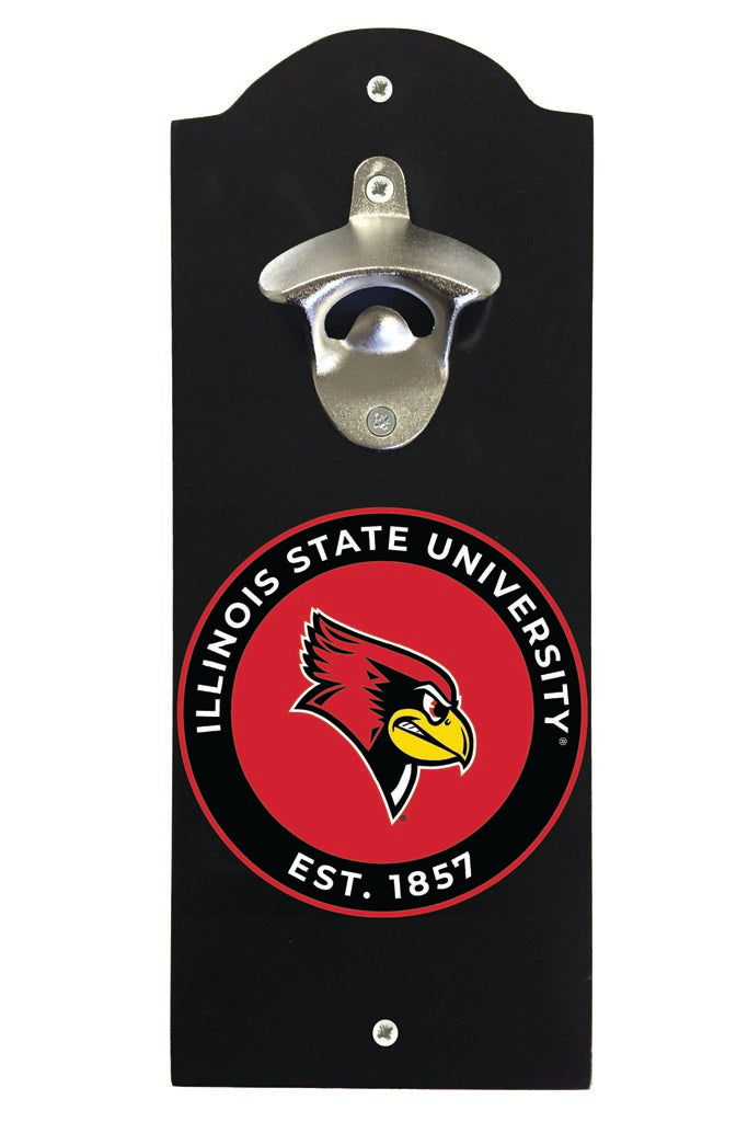 Illinois State Redbirds Wall Mounted Bottle Opener Black Officially Licensed Collegiate Product Black