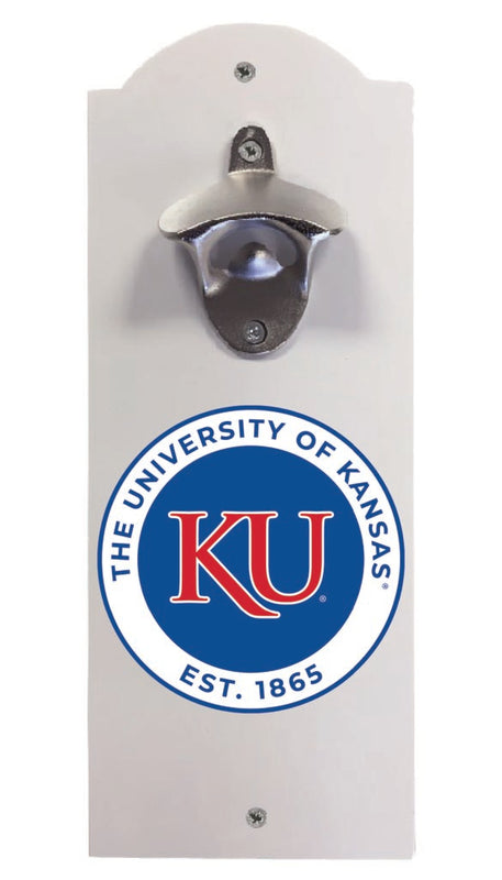 Kansas Jayhawks Wall Mounted Bottle Opener White Officially Licensed Collegiate Product White