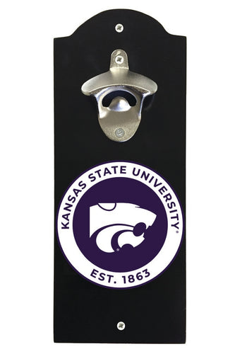 Kansas State Wildcats Wall Mounted Bottle Opener Black Officially Licensed Collegiate Product Black