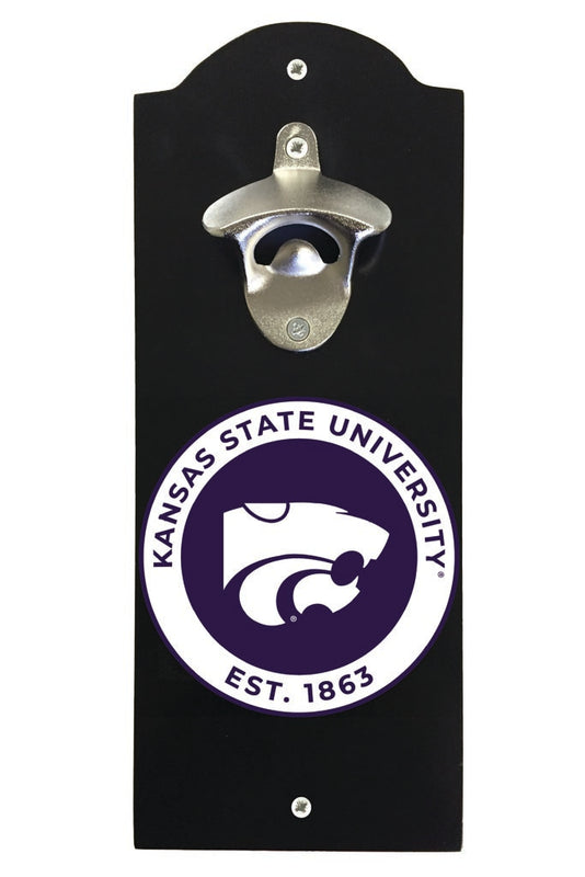 Kansas State Wildcats Wall Mounted Bottle Opener Black Officially Licensed Collegiate Product Black