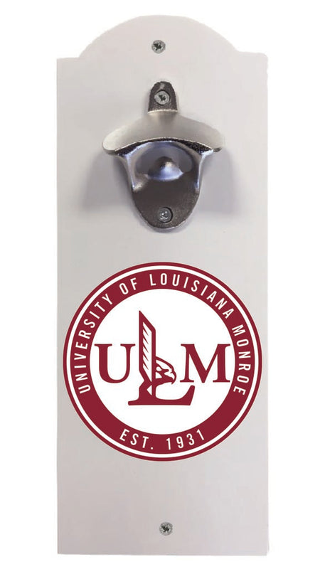 University of Louisiana Monroe Wall Mounted Bottle Opener White Officially Licensed Collegiate Product White