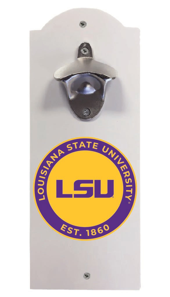 LSU Tigers Wall Mounted Bottle Opener White Officially Licensed Collegiate Product White