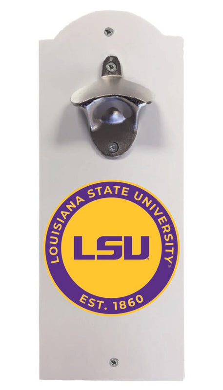 LSU Tigers Wall Mounted Bottle Opener White Officially Licensed Collegiate Product White