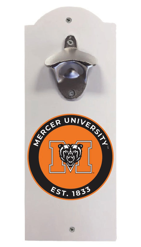 Mercer University Wall Mounted Bottle Opener White Officially Licensed Collegiate Product White