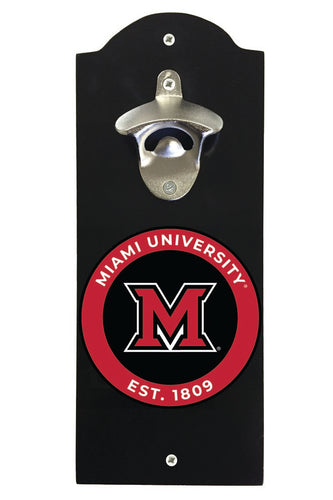 Miami University of Ohio Wall Mounted Bottle Opener Black Officially Licensed Collegiate Product Black