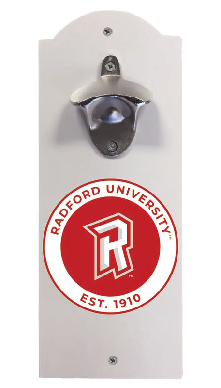 Radford University Highlanders Wall Mounted Bottle Opener White Officially Licensed Collegiate Product White
