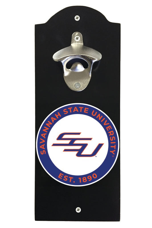 Savannah State University Wall Mounted Bottle Opener Black Officially Licensed Collegiate Product Black
