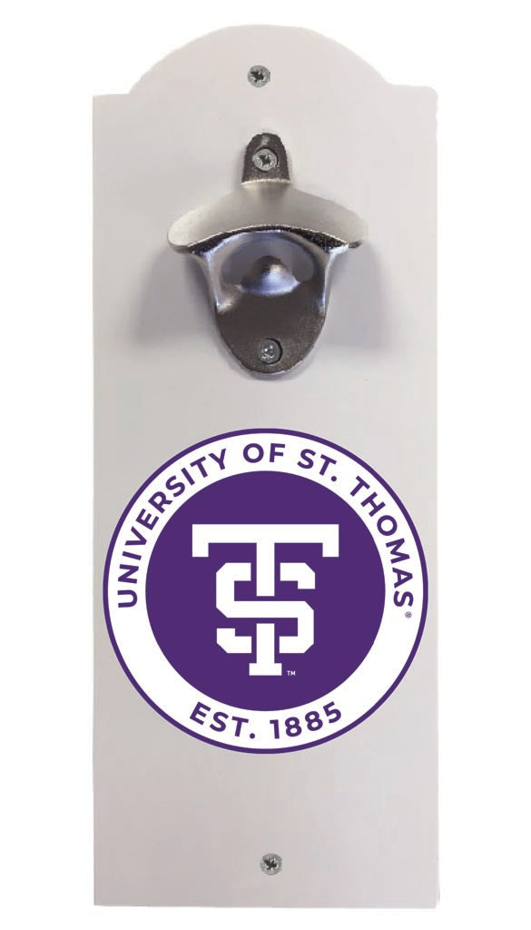 University of St. Thomas Wall Mounted Bottle Opener White Officially Licensed Collegiate Product White