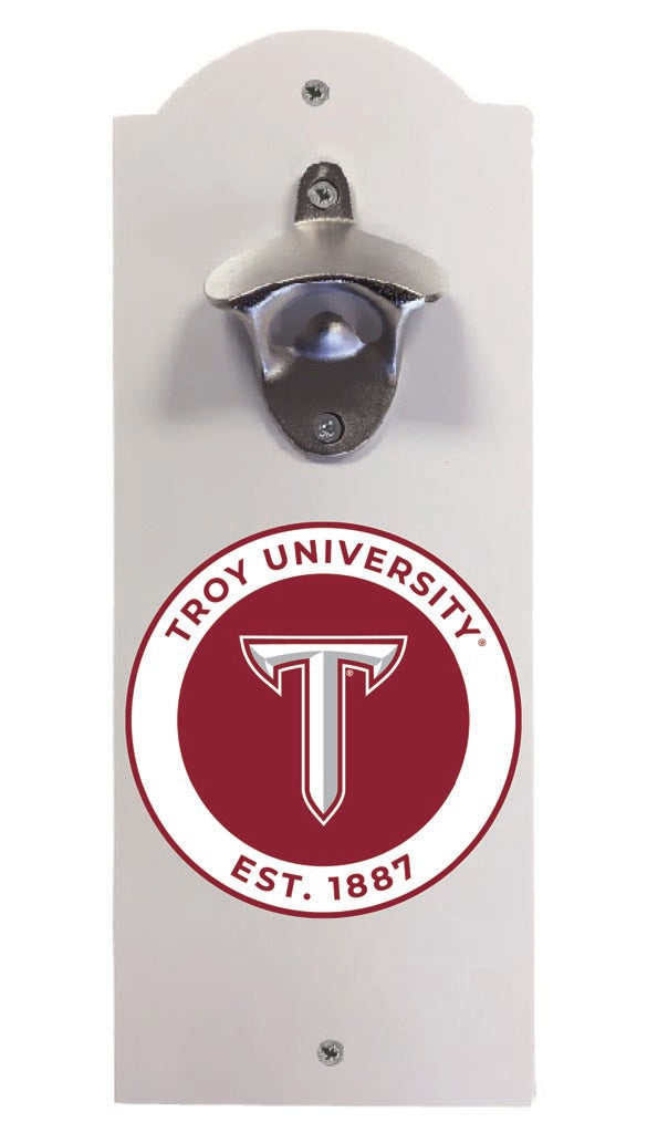 Troy University Wall Mounted Bottle Opener White Officially Licensed Collegiate Product White