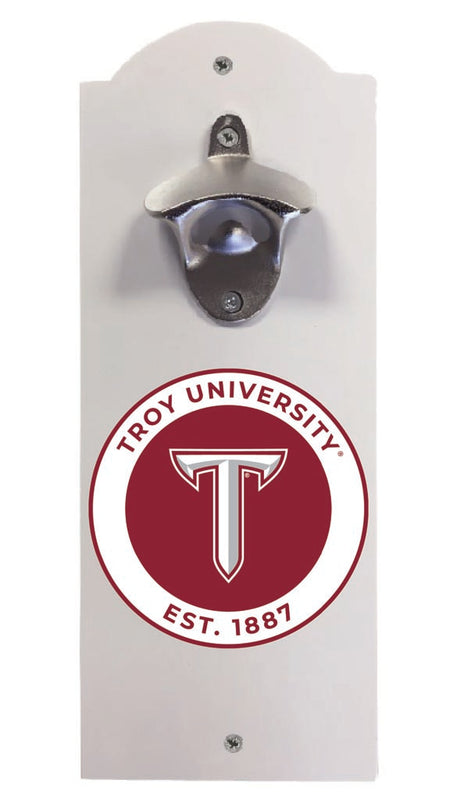 Troy University Wall Mounted Bottle Opener White Officially Licensed Collegiate Product White