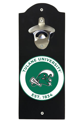 Tulane University Green Wave Wall Mounted Bottle Opener Black Officially Licensed Collegiate Product Black