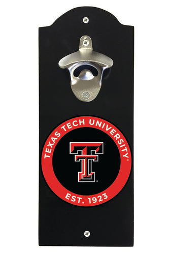 Texas Tech Red Raiders Wall Mounted Bottle Opener Black Officially Licensed Collegiate Product Black