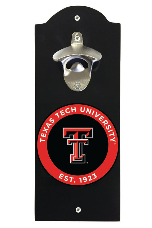 Texas Tech Red Raiders Wall Mounted Bottle Opener Black Officially Licensed Collegiate Product Black