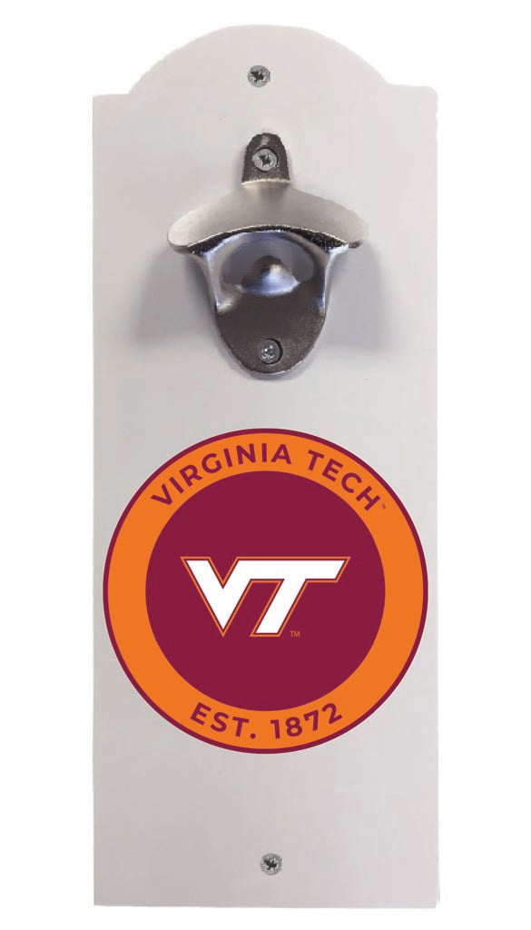 Virginia Tech Hokies Wall Mounted Bottle Opener White Officially Licensed Collegiate Product White