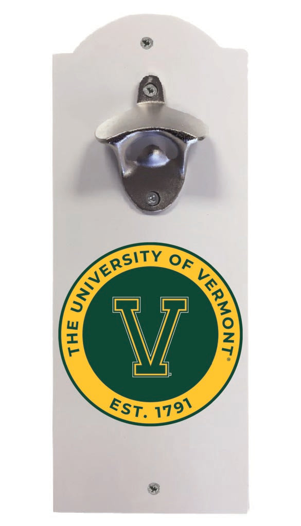 Vermont Catamounts Wall Mounted Bottle Opener White Officially Licensed Collegiate Product White