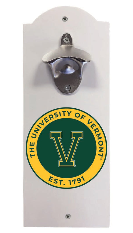 Vermont Catamounts Wall Mounted Bottle Opener White Officially Licensed Collegiate Product White