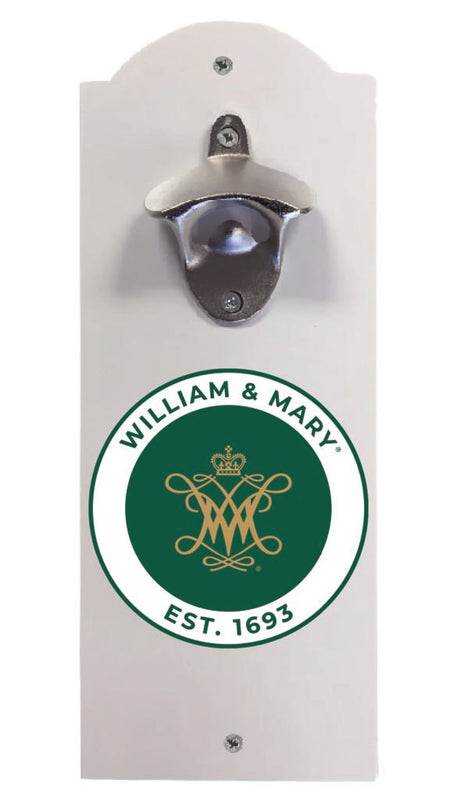 William and Mary Wall Mounted Bottle Opener White Officially Licensed Collegiate Product White