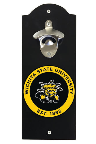 Wichita State Shockers Wall Mounted Bottle Opener Black Officially Licensed Collegiate Product Black