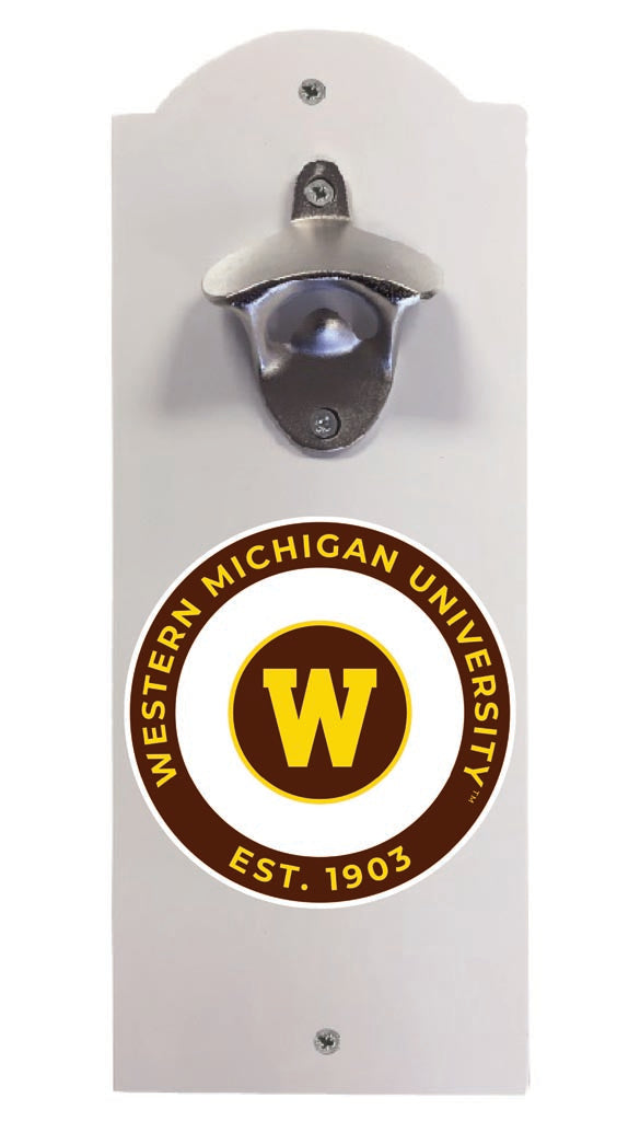 Western Michigan University Wall Mounted Bottle Opener White Officially Licensed Collegiate Product White