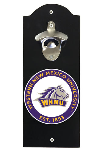 Western New Mexico University Wall Mounted Bottle Opener Black Officially Licensed Collegiate Product Black