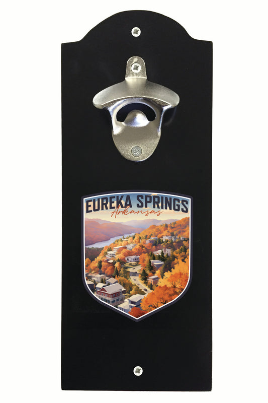 Eureka Springs Arkansas Little Switzerland of the Ozarks Design Souvenir Wall mounted bottle opener Black Black