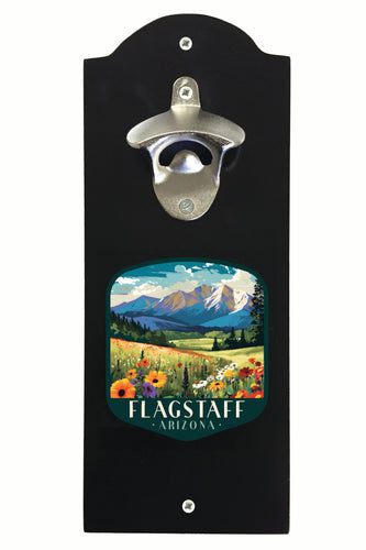 Flagstaff Arizona Design C Souvenir Wall mounted bottle opener Black Black