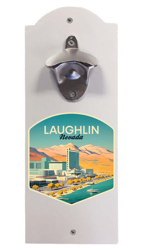 Laughlin Nevada Design A Souvenir Wall mounted bottle opener White White