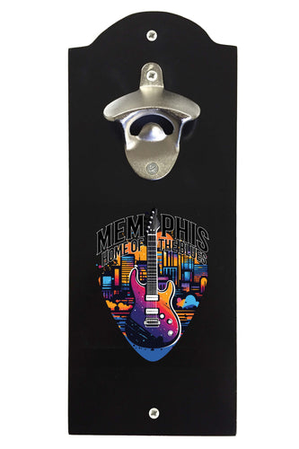 Memphis Tennessee Design B Souvenir Wall mounted bottle opener Black Black