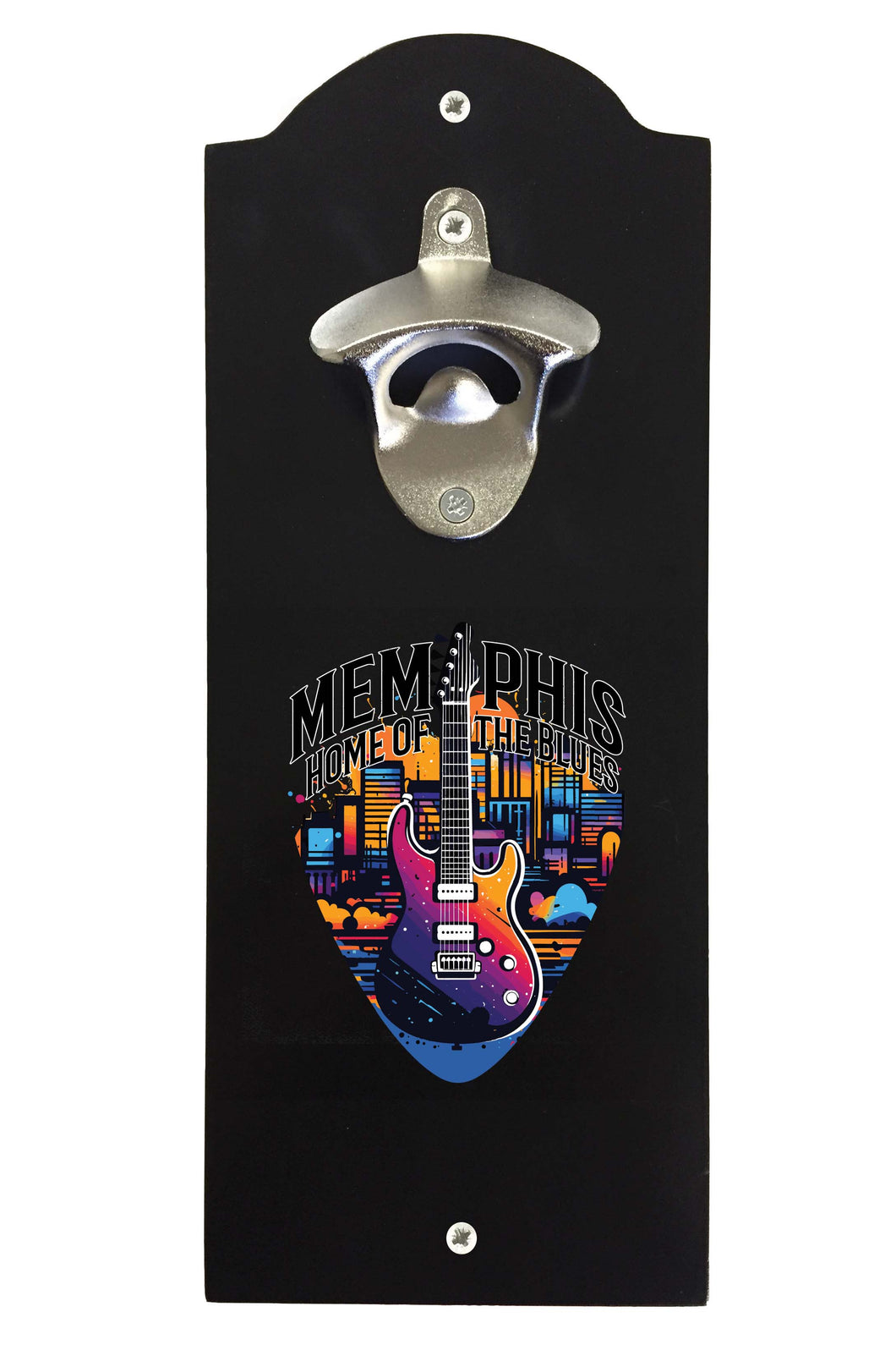 Memphis Tennessee Design B Souvenir Wall mounted bottle opener Black Black