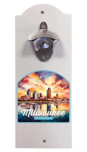 Milwaukee Wisconsin Design A Souvenir Wall mounted bottle opener White White