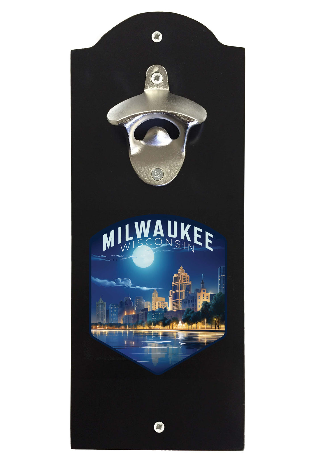 Milwaukee Wisconsin Design B Souvenir Wall mounted bottle opener Black Black