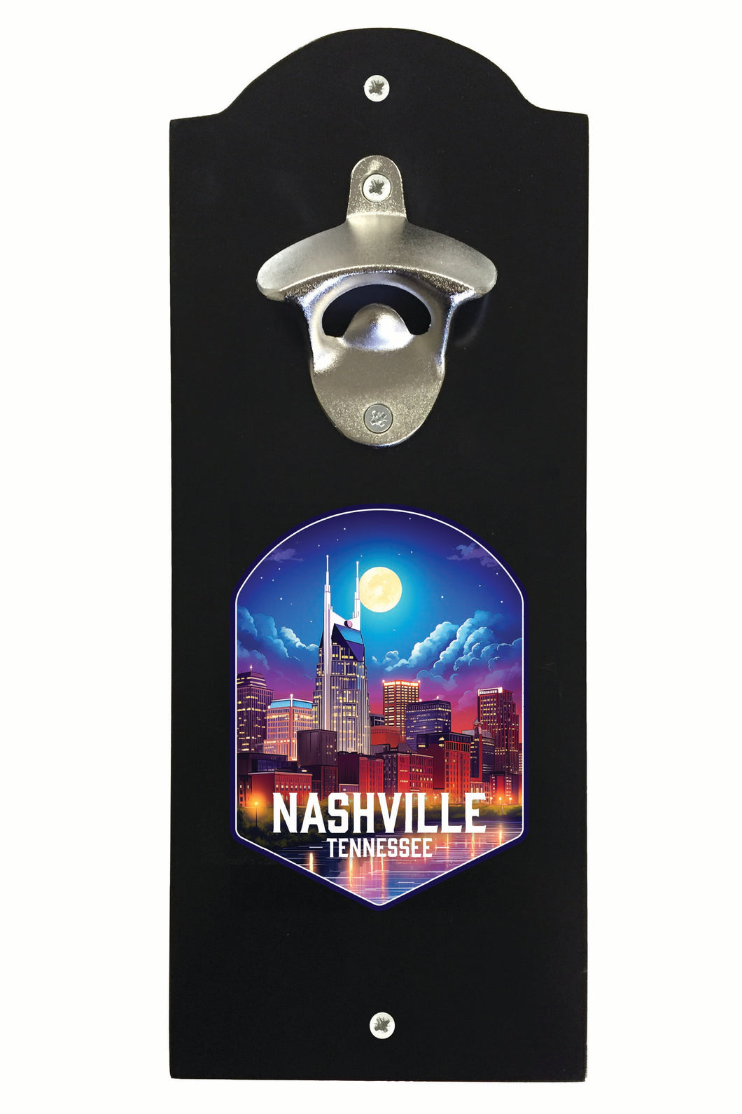 Nashville Tennessee Design D Souvenir Wall mounted bottle opener Black Black