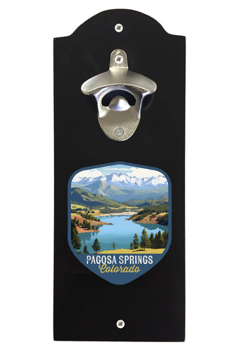 Pagosa Springs Colorado Design B Souvenir Wall mounted bottle opener Black Black