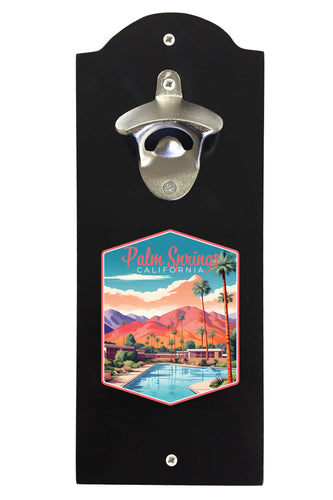 Palm Springs California Design B Souvenir Wall mounted bottle opener Black Black