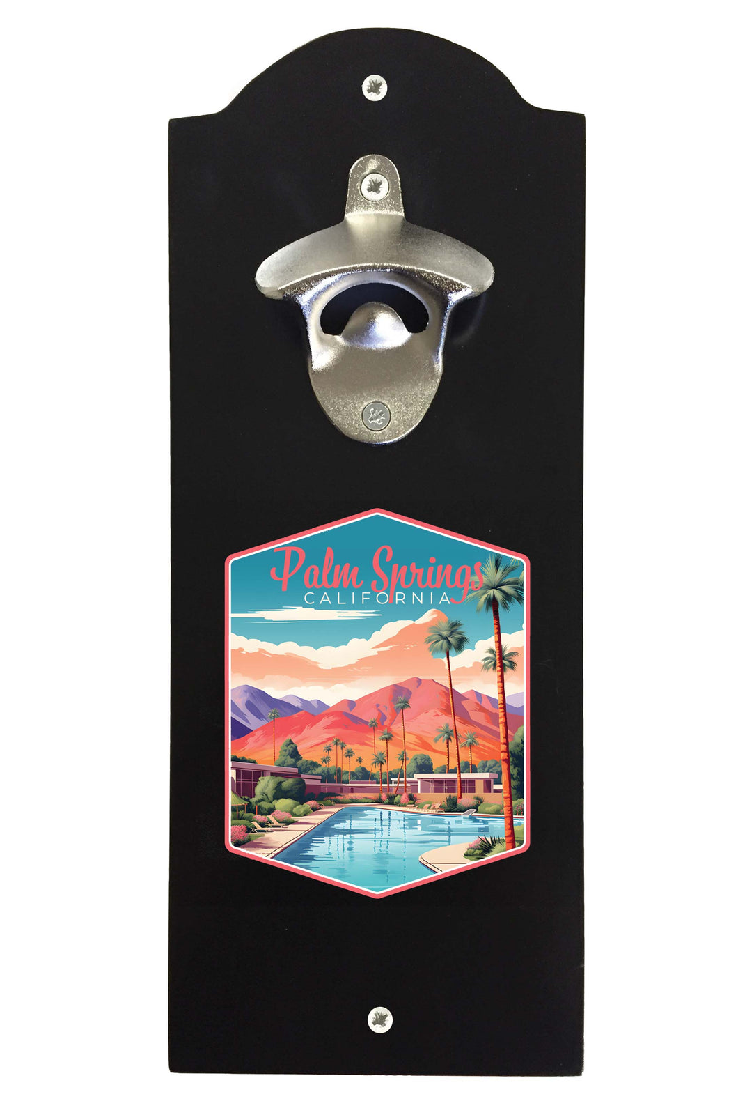 Palm Springs California Design B Souvenir Wall mounted bottle opener Black Black
