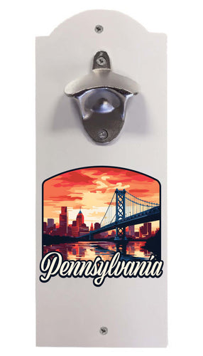 Pennsylvania Design A Souvenir Wall mounted bottle opener White White
