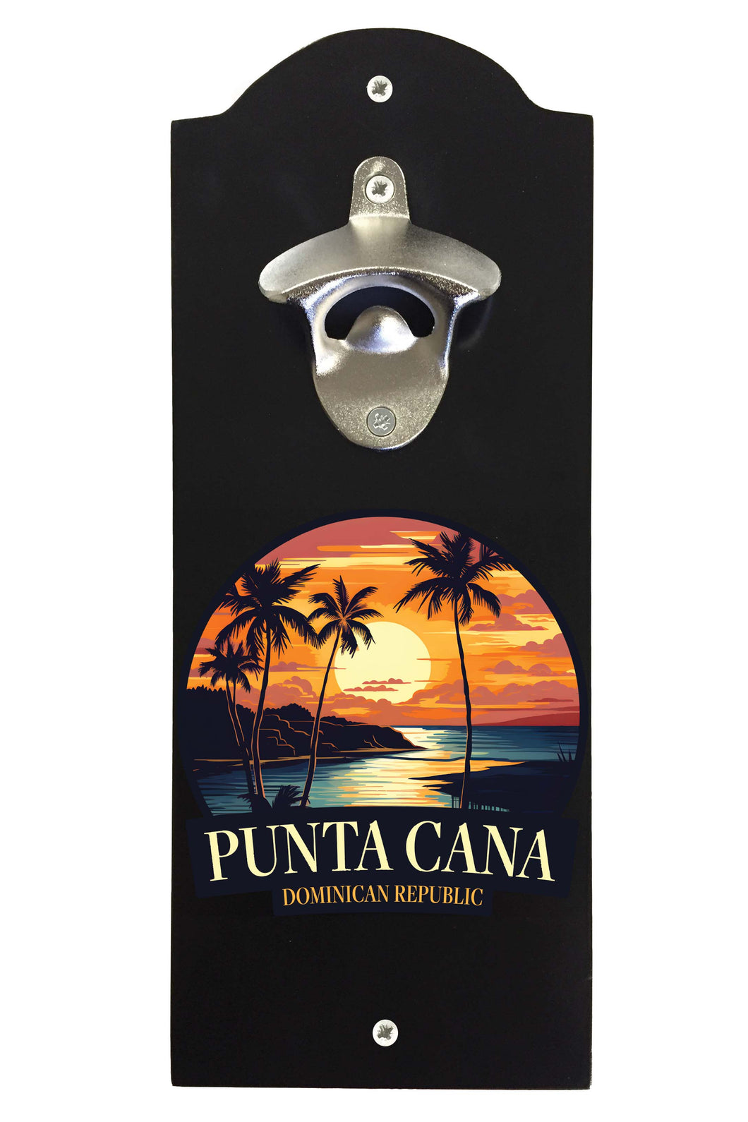 Punta Cana Dominican Republic Design E Souvenir Wall mounted bottle opener Black Black