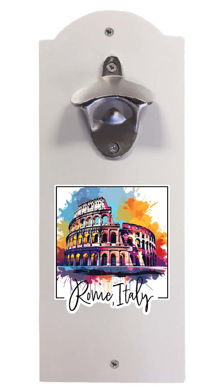 Rome Italy Design A Souvenir Wall mounted bottle opener White White