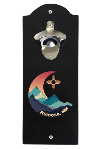 Ruidoso New Mexico Design C Souvenir Wall mounted bottle opener Black Black