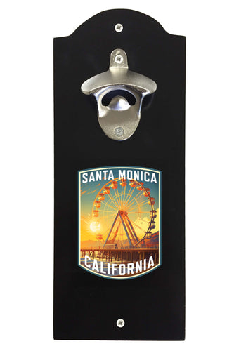 Santa Monica California Design C Souvenir Wall mounted bottle opener Black Black