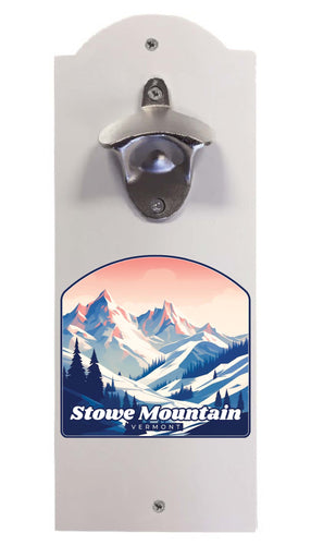 Stowe Mountain Vermont Design A Souvenir Wall mounted bottle opener White White