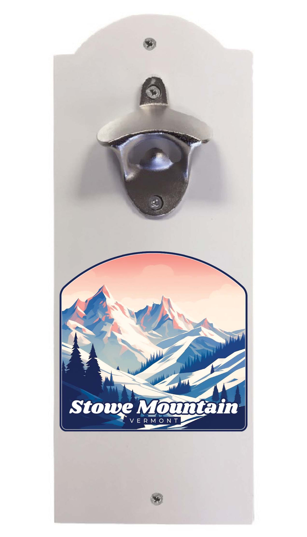 Stowe Mountain Vermont Design A Souvenir Wall mounted bottle opener White White