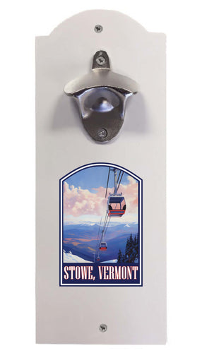 Stowe Mountain Vermont Design B Souvenir Wall mounted bottle opener White White