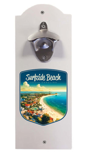 Surfside Beach South Carolina Design A Souvenir Wall mounted bottle opener White White