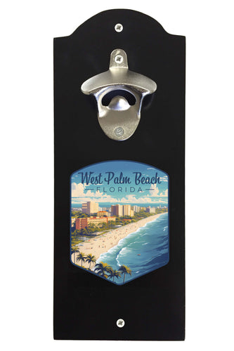 West Palm Beach Florida Design A Souvenir Wall mounted bottle opener Black Black