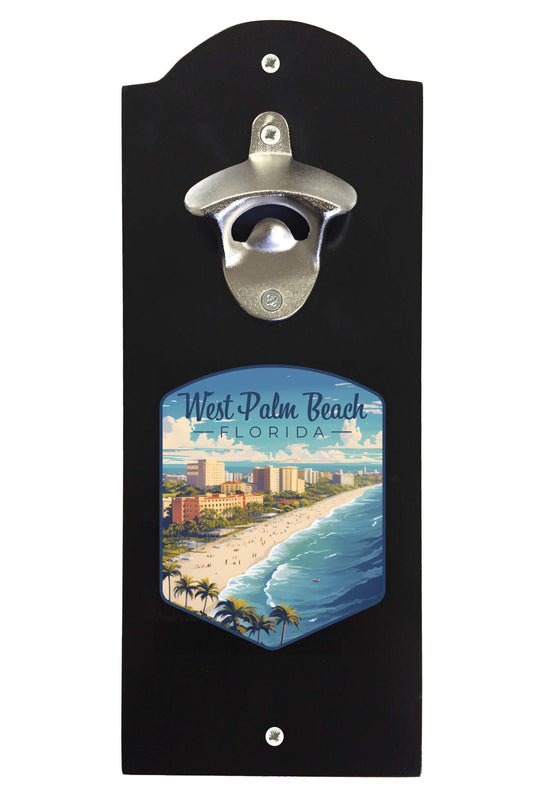 West Palm Beach Florida Design A Souvenir Wall mounted bottle opener Black Black