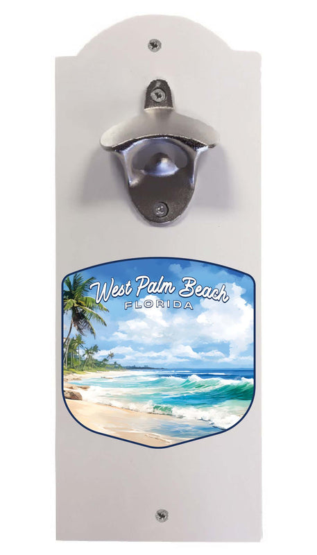 West Palm Beach Florida Design B Souvenir Wall mounted bottle opener White White