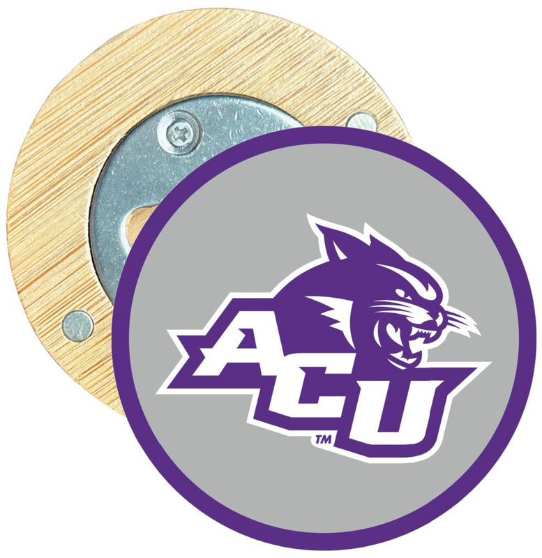 Abilene Christian University Round Wood Magnetic Bottle Opener 2.5" Officially Licensed Collegiate Product 2-Pack