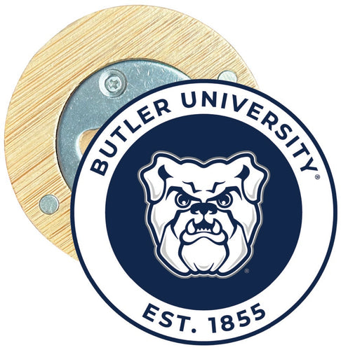 Butler Bulldogs Round Wood Magnetic Bottle Opener 2.5